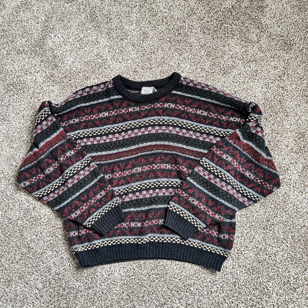 Bugle Boy Company Vintage Patterned Sweater size L